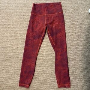New Lululemon Wunder High-Rise Tight 6 Crackle Glaze Vintage Orange Larkspur